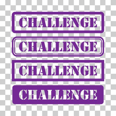 Challenge pul sembolü seti, etiket etiketi işareti düğmesi, metin sancak vektör illüstrasyonu .