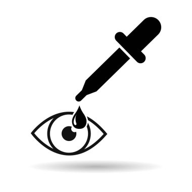 Damlatan sıvı gölge simgesi, ilaç sağlık aracı web sembolü, test sıvısı tasarım vektörü illüstrasyonu .