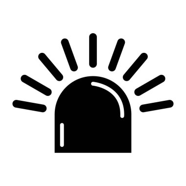 Siren yangın alarmı işareti, tehlike işareti ışık işareti, ambulans polisi uyarı vektör çizimi .