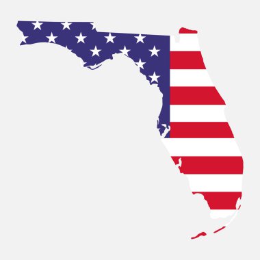 Florida haritası şekli, Amerika Birleşik Devletleri. Düz konsept simge vektör çizimi .