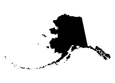 Alaska haritası şekli, Amerika Birleşik Devletleri. Düz konsept simge vektör çizimi .