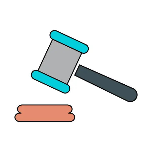 Judge Hammer Icon Law Auction Symbol Gavel Justice Sign Vector — ストックベクタ
