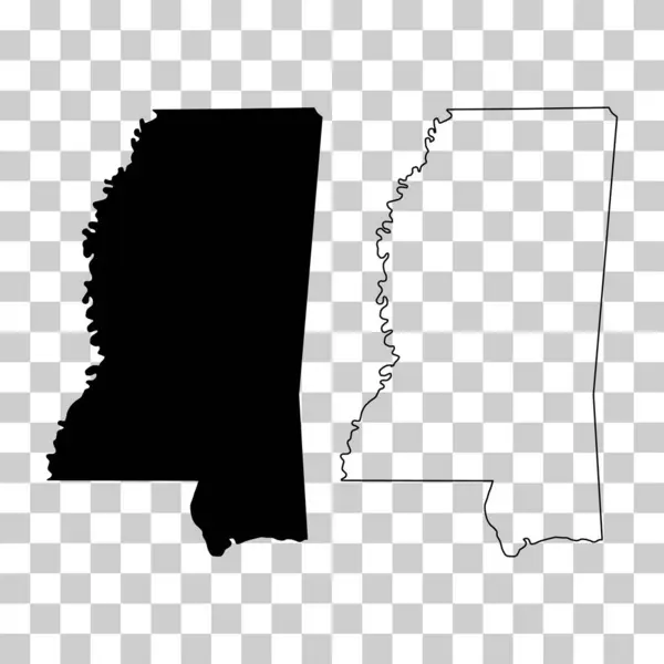 Serie Mappe Del Mississippi Stati Uniti America Concetto Piatto Icona — Vettoriale Stock