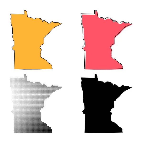 Minnesota Kartan Amerikas Förenta Stater Platt Begrepp Symbol Vektor Illustration — Stock vektor