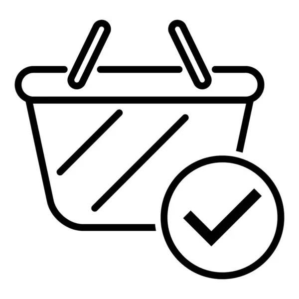 Icono Línea Bolsa Compras Signo Paquete Plástico Supermercado Ilustración Vector — Vector de stock