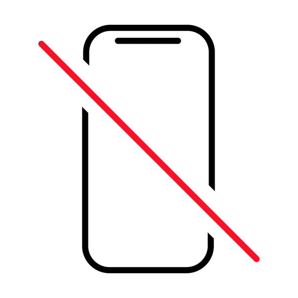 Mobiles Verbotenes Symbol Kein Handyzeichen Verbot Smartphone Etikettenvektorillustration lizenzfreie Stockillustrationen