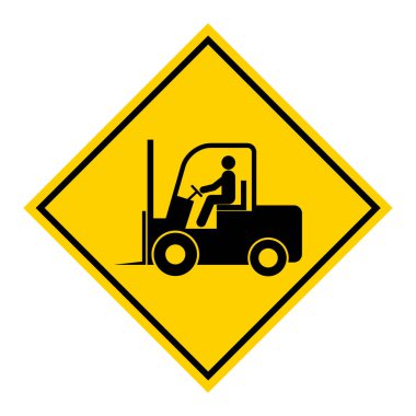 Forklift taşıma simgesi, endüstri aracı makine sembolü, çatal kamyon depo vektör illüstrasyonu .