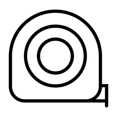 Ölçüm mezurası simgesi, ölçüm aracı konsept tasarım sembolü, aracı düz vektör illüstrasyonu .