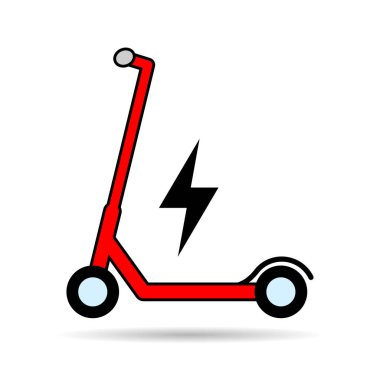 Elektrikli scooter gölge simgesi, kentsel düz çevre dostu ulaşım, araç vektör illüstrasyonu .