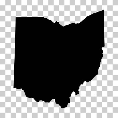 Ohio haritası şekli, Amerika Birleşik Devletleri. Düz konsept simge vektör çizimi .
