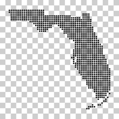 Florida haritası şekli, Amerika Birleşik Devletleri. Düz konsept simge vektör çizimi .
