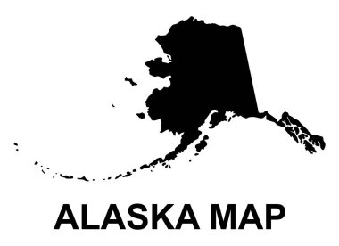 Alaska haritası şekli, Amerika Birleşik Devletleri. Düz konsept simge vektör çizimi .