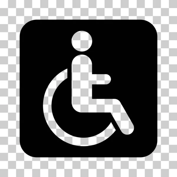 Wózek Inwalidzki Symbol Płaski Przycisk Internetowy Wektor Ilustracji Informacji — Wektor stockowy