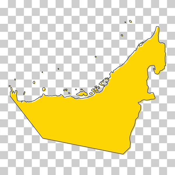 United Arab Emirates Map Icon Geography Blank Concept Isolated Graphic — Stockvektor