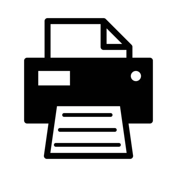 Printer Document Web Icon Printout Machine Technology Flat Sign Vector — Stock Vector