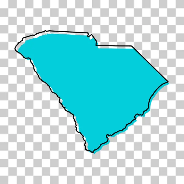 南卡罗来纳州的地图形状 美国的统一州 平面概念图标符号矢量插图 — 图库矢量图片