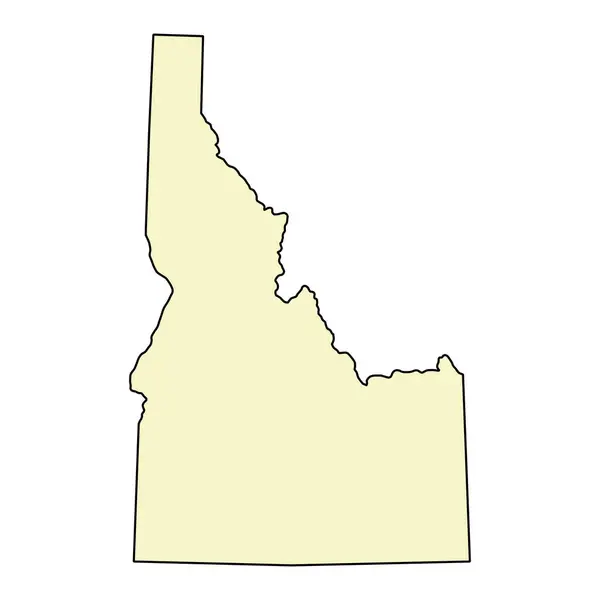 爱达荷地图的形状 美国的统一状态 平面概念图标符号矢量插图 — 图库矢量图片