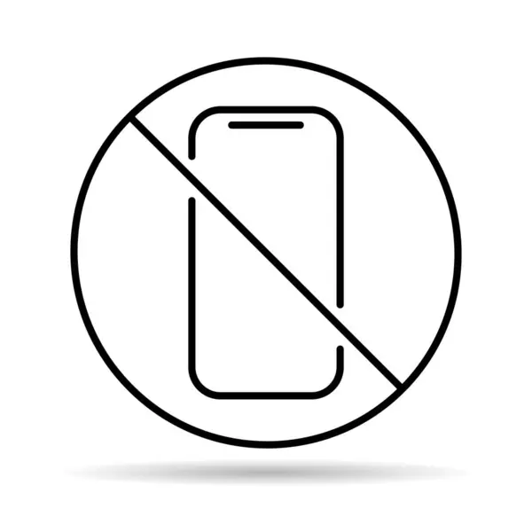 Mobile Forbidden Shadow Icon Use Phone Sign Ban Smartphone Label — Stock Vector