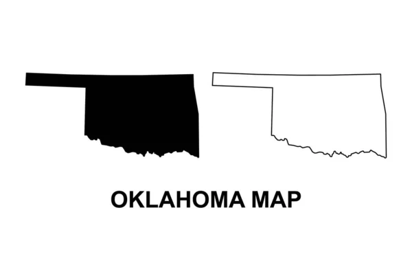 Set Oklahoma Map United States America Flat Concept Symbol Vector Vetor De Stock