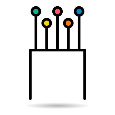 Optik kablo gölge simgesi, teknoloji bilgisi kablo ağı, dijital internet vektör illüstrasyonu .