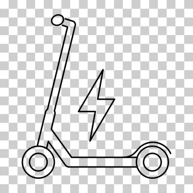 Elektrikli scooter simgesi, kentsel düz çevre dostu ulaşım, araç vektör illüstrasyonu .