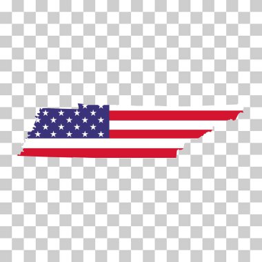 Tennessee harita şekli, Amerika Birleşik Devletleri. Düz konsept simge vektör çizimi .
