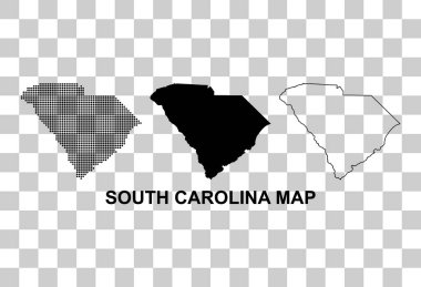 Set of South carolina map, united states of america. Flat concept symbol vector illustration .