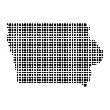 Iowa haritası şekli, Amerika Birleşik Devletleri. Düz konsept simge vektör çizimi .