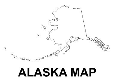 Alaska haritası şekli, Amerika Birleşik Devletleri. Düz konsept simge vektör çizimi .