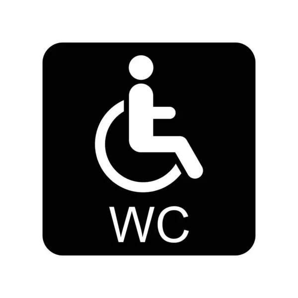 Tuvalet Tekerlekli Sandalye Sembolü Düz Düğmesi Tuvalet Vektör Illüstrasyon Bilgileri — Stok Vektör