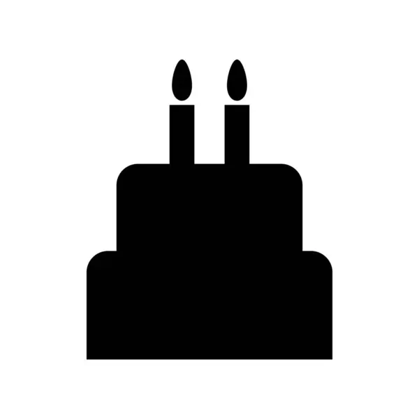 Édes Torta Ikon Pékség Desszert Élelmiszer Szimbólum Boldog Születésnapot Grafikus — Stock Vector