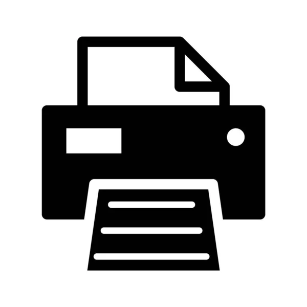 Иконка Веб Документа Принтера Технология Распечатки Машины Плоский Знак Векторной — стоковый вектор