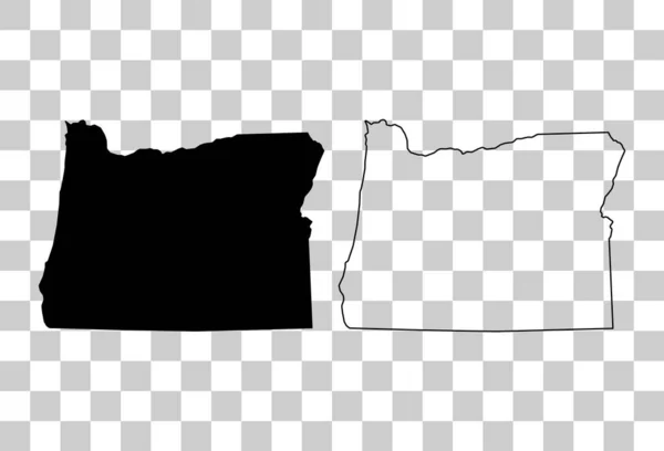 Sada Oregonských Map Spojené Státy Americké Plochý Koncept Symbol Vektorové — Stockový vektor