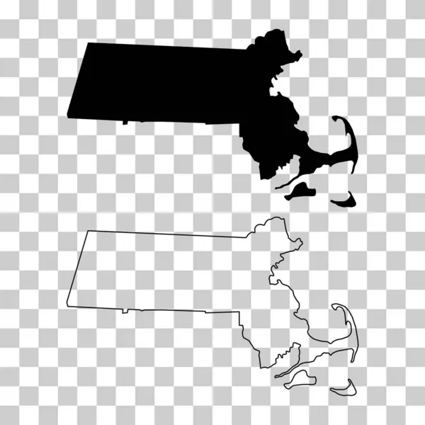 Massachusetts Karta Amerikas Förenta Stater Platt Begrepp Ikon Vektor Illustration — Stock vektor
