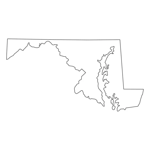 Карта Мэриленда Соединенные Штаты Америки Иллюстрация Вектора Символов Плоской Концепции — стоковый вектор