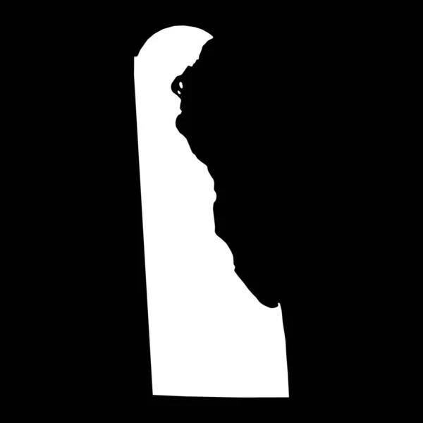 特拉华州的地图形状 美国的联邦 平面概念图标符号矢量插图 — 图库矢量图片