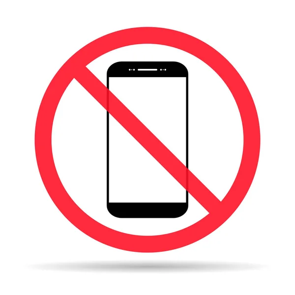 Mobilna Ikona Zakazanego Cienia Nie Używać Znaku Telefonu Zakaz Smartphone — Wektor stockowy