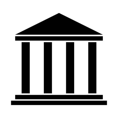 Building university architecture icon, museum roman symbol, flat design vector illustration .