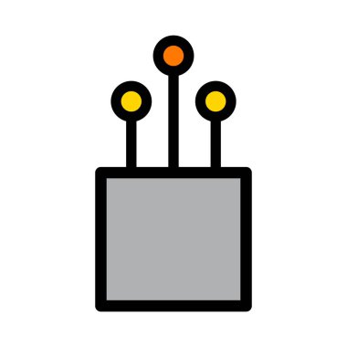 Optik kablo simgesi, teknoloji bilgisi kablo ağı, dijital internet vektör illüstrasyonu .