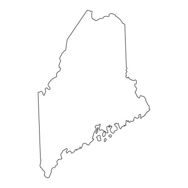 Maine haritası şekli, Amerika Birleşik Devletleri. Düz konsept simge vektör çizimi .