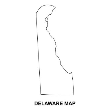 Delaware harita şekli, Amerika Birleşik Devletleri. Düz konsept simge vektör çizimi .