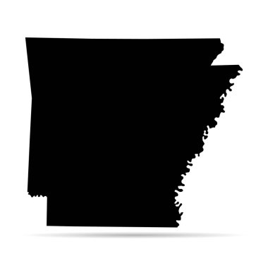 Arkansas haritası şekli, Amerika Birleşik Devletleri. Düz konsept simge vektör çizimi .