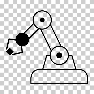 Mekanik robot kol makinesi simgesi, teknoloji hidrolik robot el, vektör illüstrasyonu .