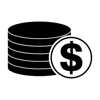Dolar yığını madeni para, düz simge para tasarımı, nakit işareti vektör illüstrasyonu .