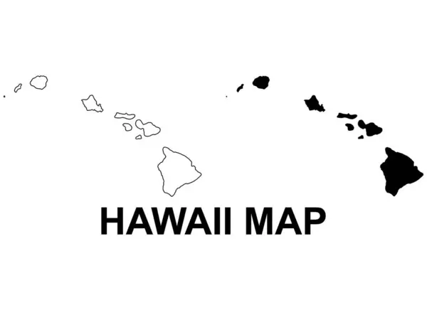 Karte Von Hawaii Vereinigte Staaten Von Amerika Flaches Konzept Symbol Stockillustration