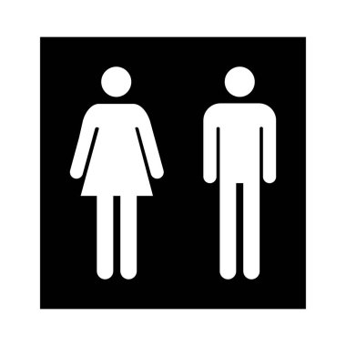 Tuvalet kadınları ve erkekler WC sembolü, düz web düğmesi, tuvalet vektör illüstrasyon bilgileri .