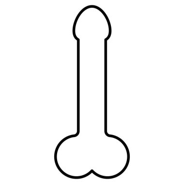 Man anatomy organ, penis pictogram icon, masculine genital web graphic vector illustration .