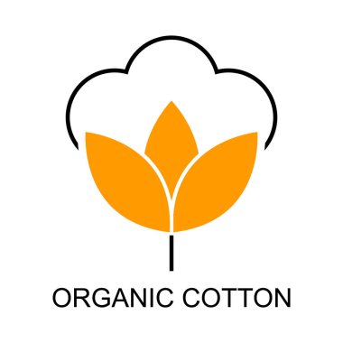 Cotton organic icon, clothing symbol natural symbol, web graphic vector illustration .