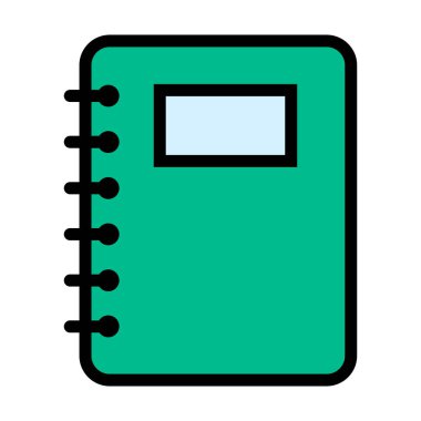 Spiral notebook icon, paper blank page symbol, note web flat vector illustration .