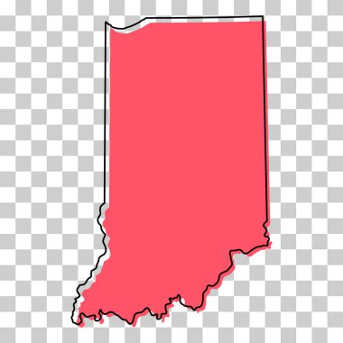 Indiana haritası şekli, Amerika Birleşik Devletleri. Düz konsept simge vektör çizimi .